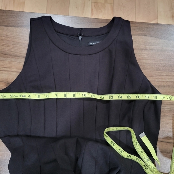WHBM Pleated Sleeveless Black Midi Dress Size 12 - Picture 7 of 12